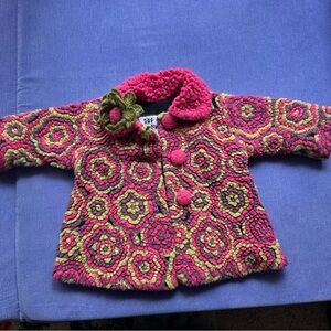 Corky & Company 12 Month Baby Girl's Coat Roses 3 Buttons Floral